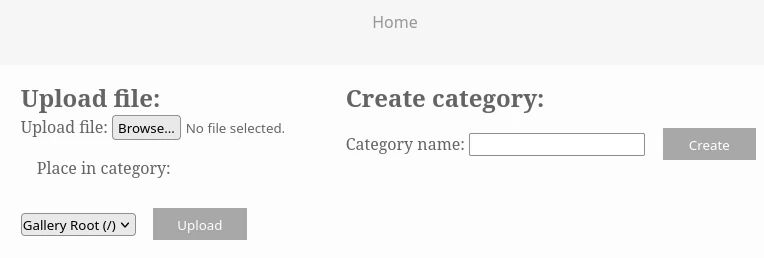 Screenshot af upload funktionaliteten i PHP Photo Gallery