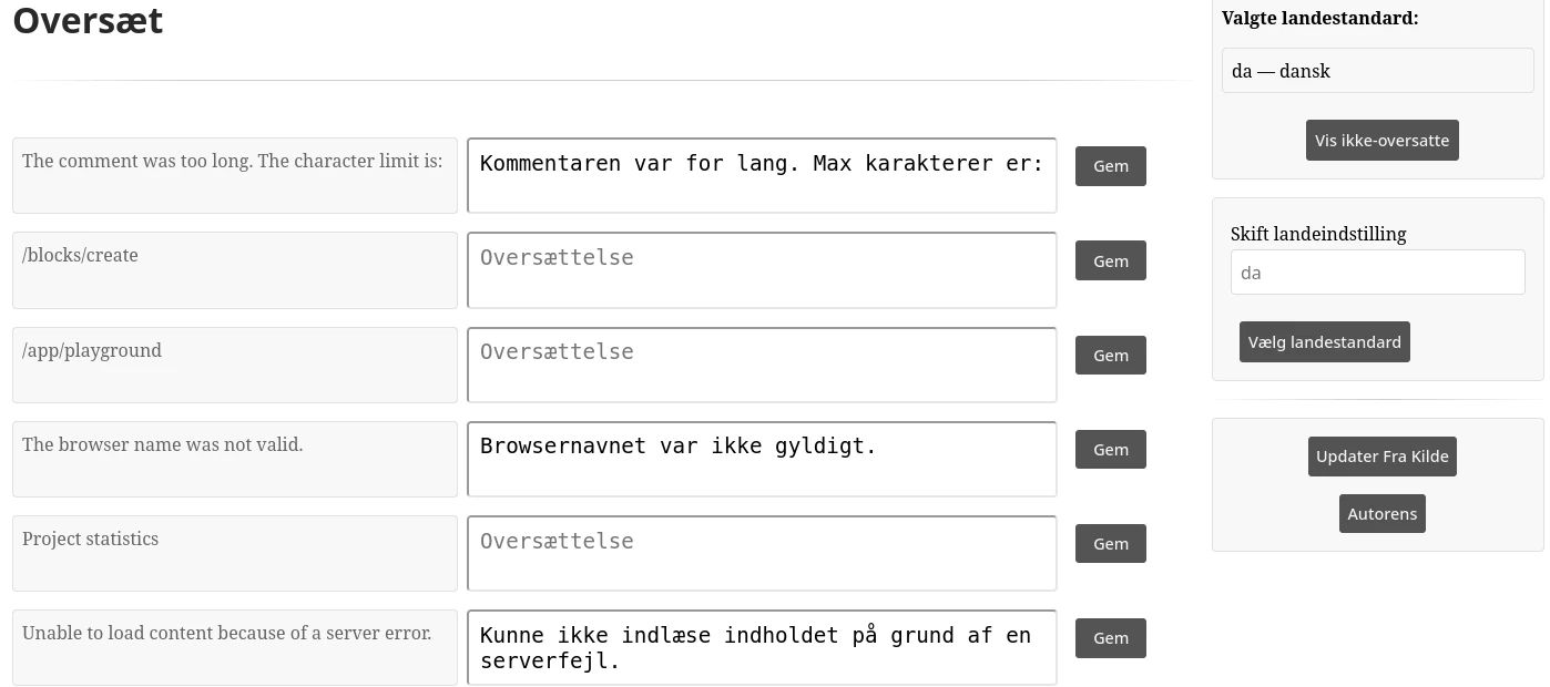 Værktøj til håndtering af oversættelser på Beamtic